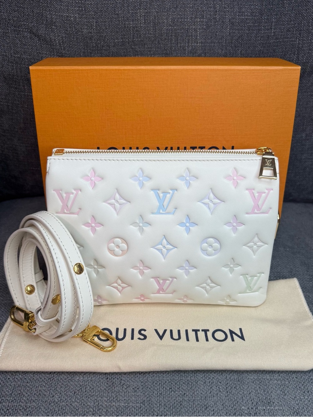 Louis Vuitton Coussin BB monogram embossed leather multicolor Milky Way bag